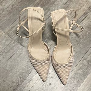 Zara nude mesh pointed heel